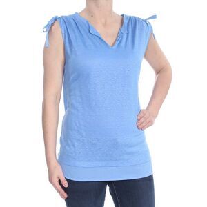 SANCTUARY Womens Blue Tie Detail Top S
